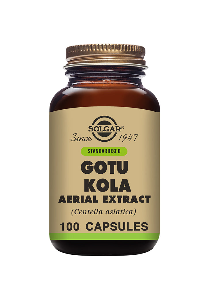 brunt glass med gotu kola aerial extract fra solgar