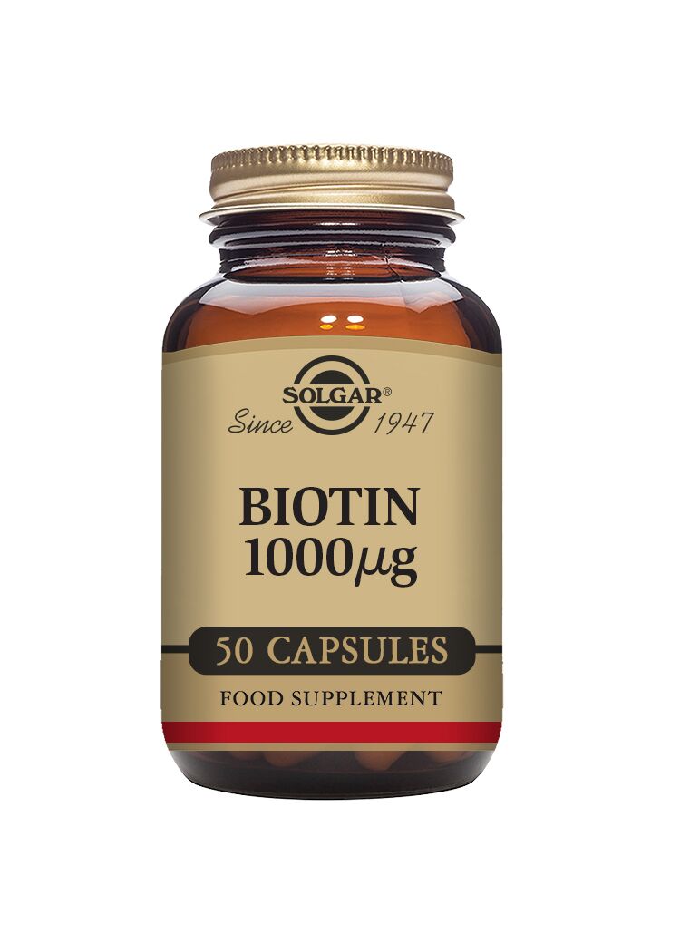 Kosttilskudd fra Solgar med biotin 1000