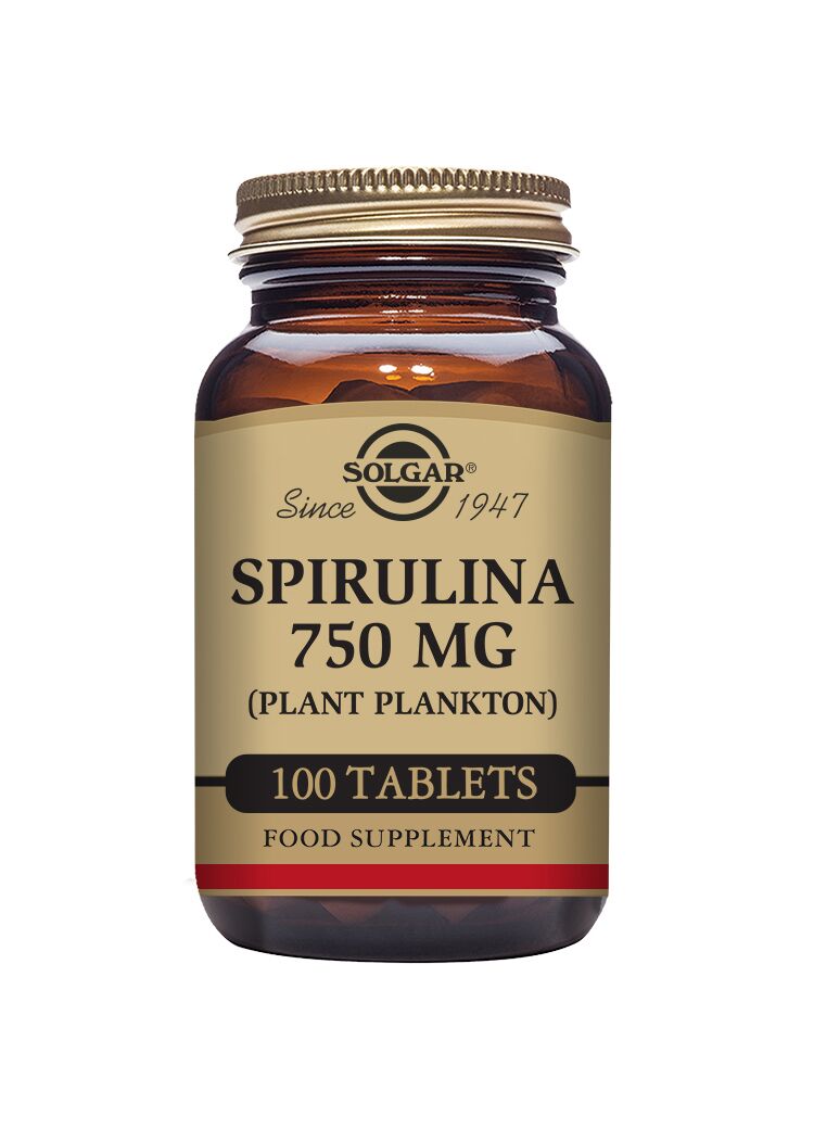 Kosttilskudd fra solgar med spirulina 750mg