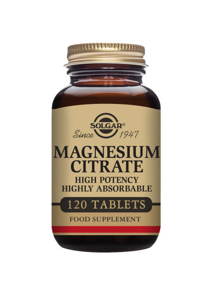 Kosttilskudd fra solgar, magnesium citrate 120 tablets