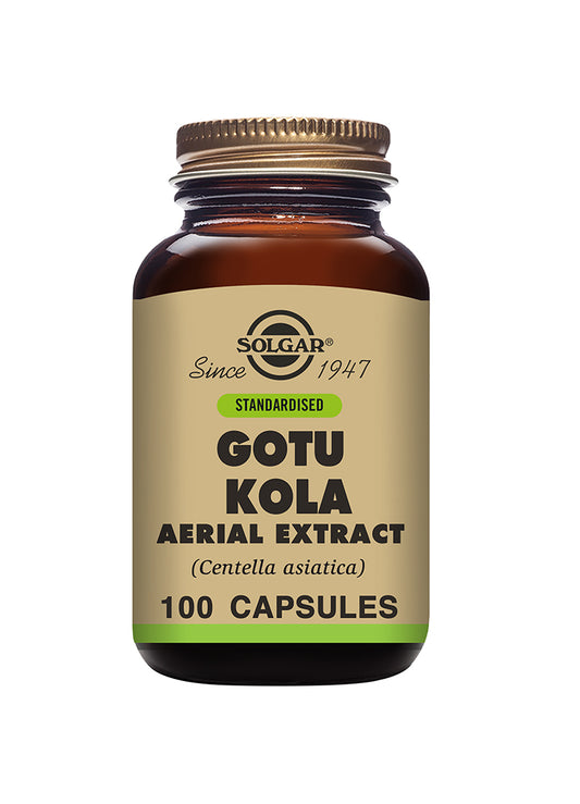 brunt glass med gotu kola aerial extract fra solgar